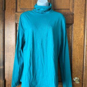 Lands' End Teal Fitted Turtleneck X-Large